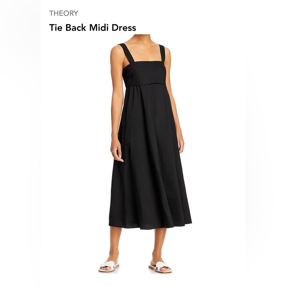 Theory Tie Back Black Dress